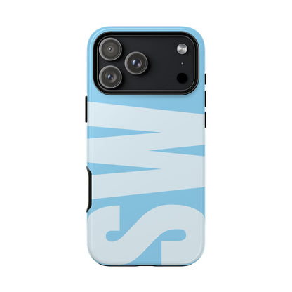 Custom Initial Monogram iPhone Case - Baby Blue