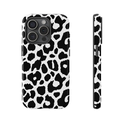 Black and White Leopard Print iPhone Case