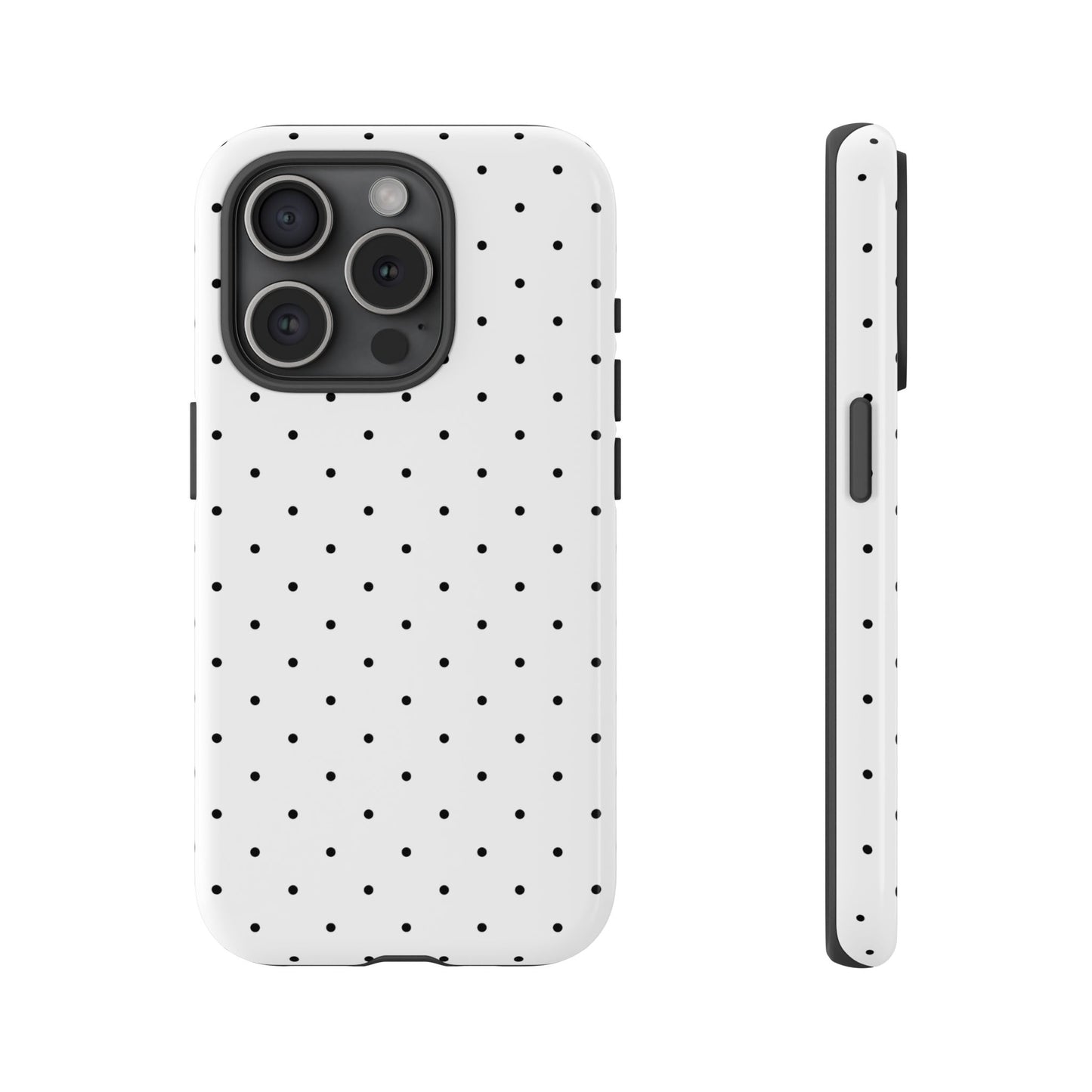 Minimalist Polka Dot iPhone Case - Black & White