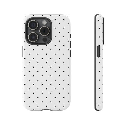 Minimalist Polka Dot iPhone Case - Black & White
