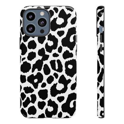 Black and White Leopard Print iPhone Case