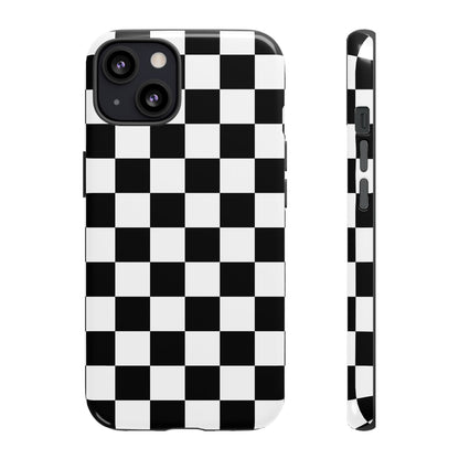 Black and White Checkered Pattern iPhone Case