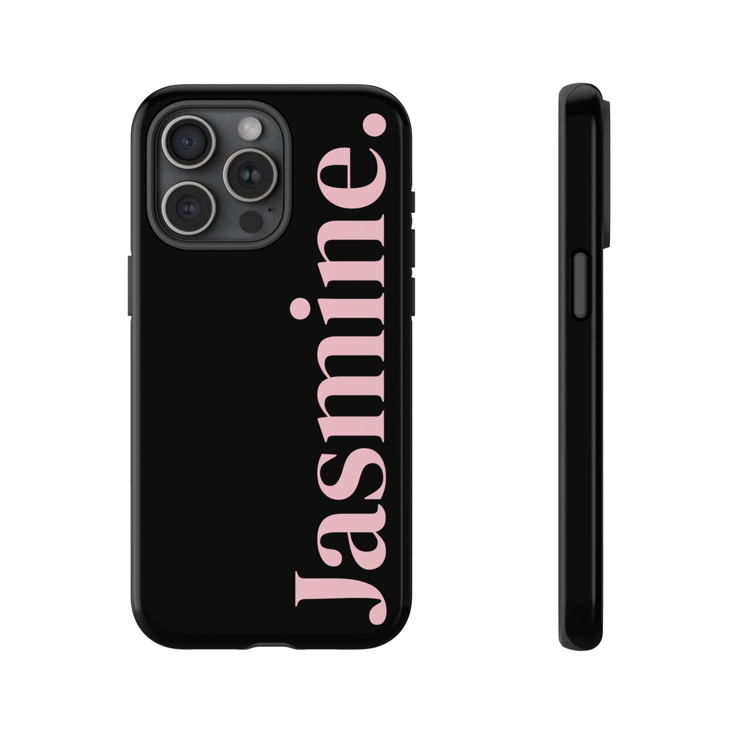 Personalized Name Black iPhone Case - Custom Tough Cover