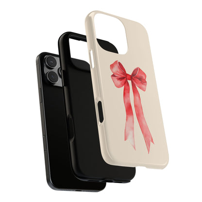 Cute Watercolor Red Ribbon Bow iPhone Case