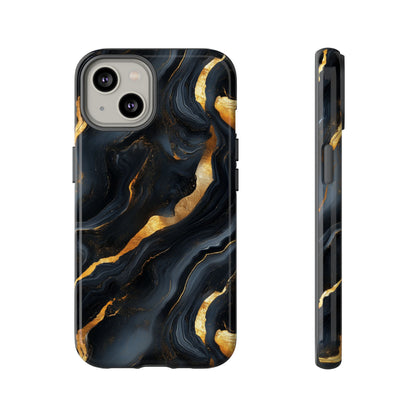 Elegant Black and Gold Marble iPhone Case