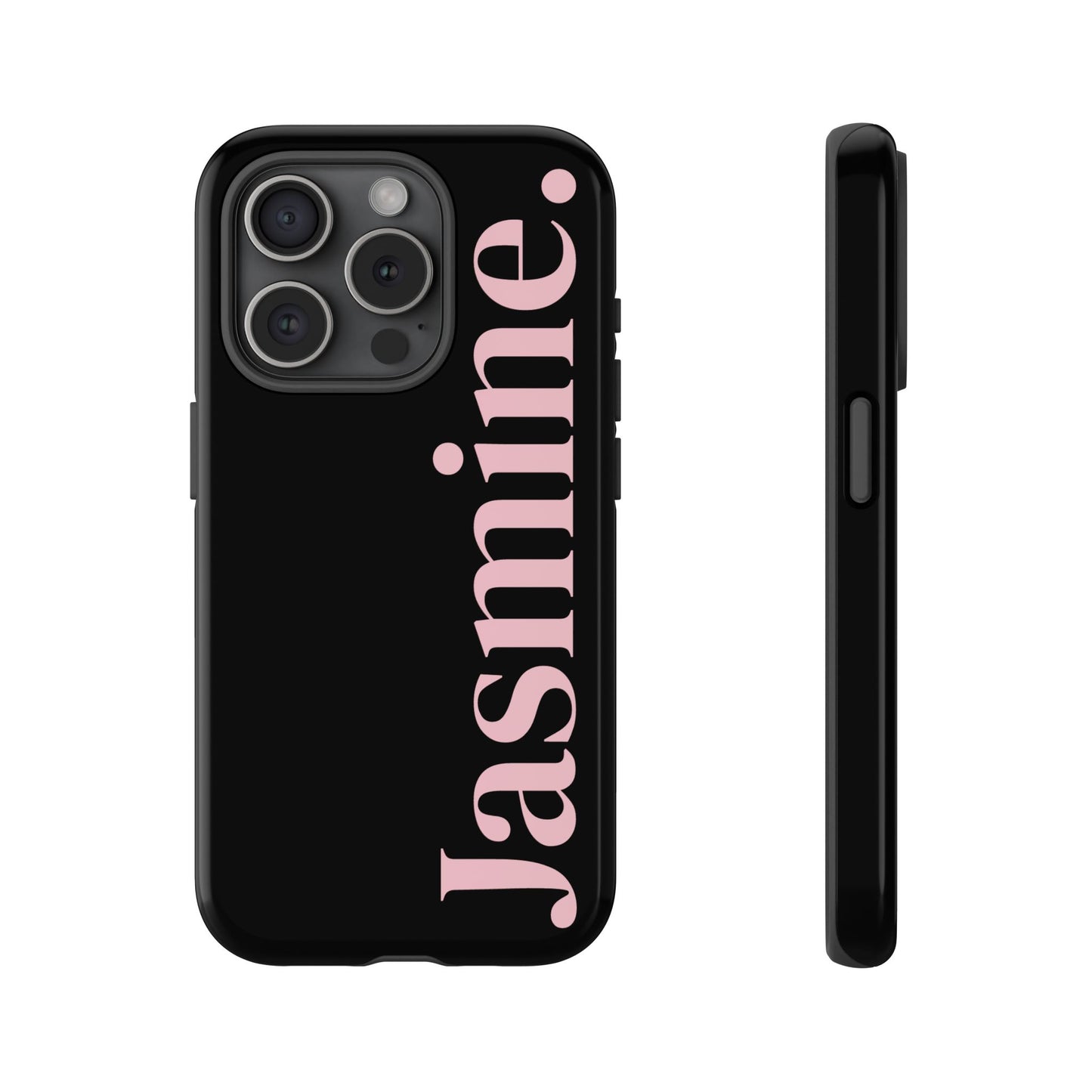 Personalized Name Black iPhone Case - Custom Tough Cover