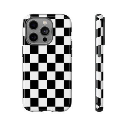 Black and White Checkered Pattern iPhone Case