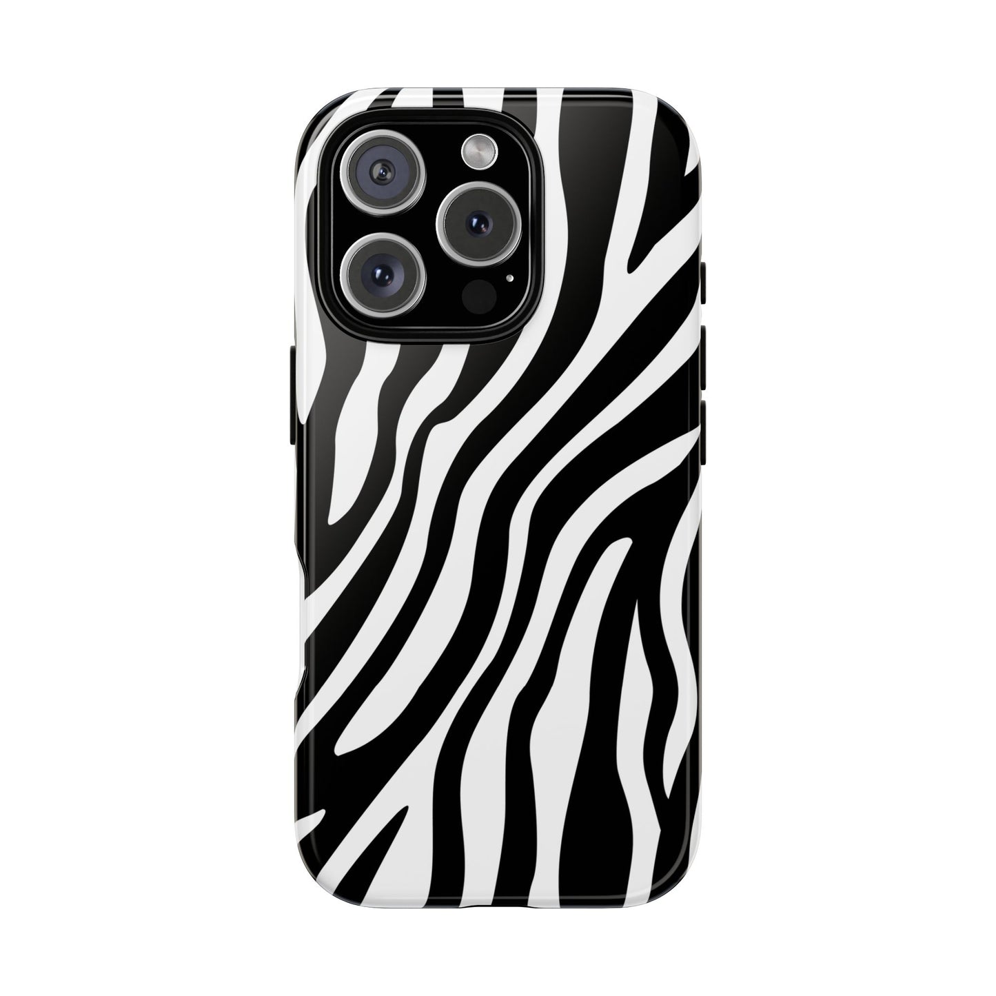 Zebra Print iPhone Case - Black White