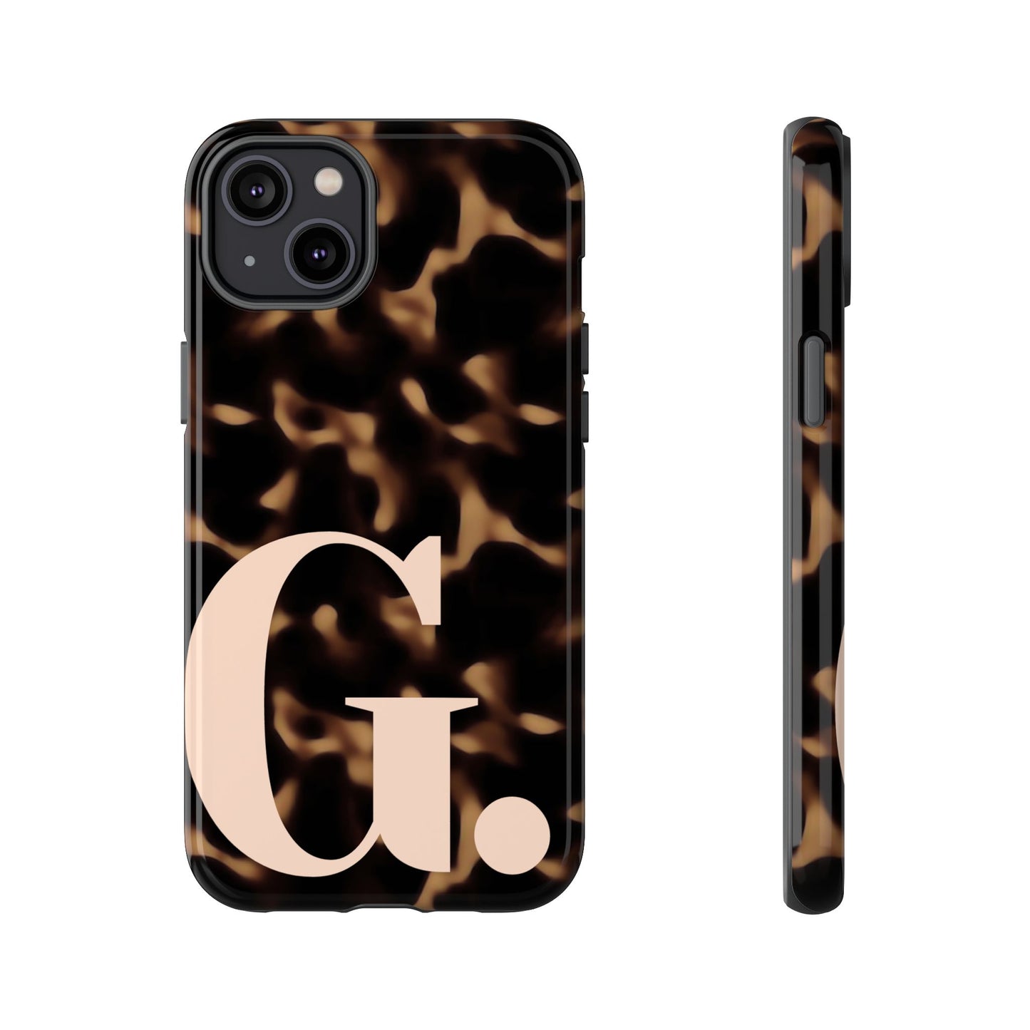 Custom Monogram Tortoise Shell iPhone Case - Golden Glam