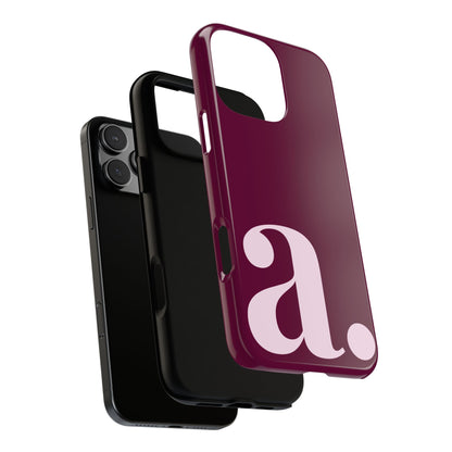 Personalized Monogram iPhone Case - Rich Burgundy Phone Cover