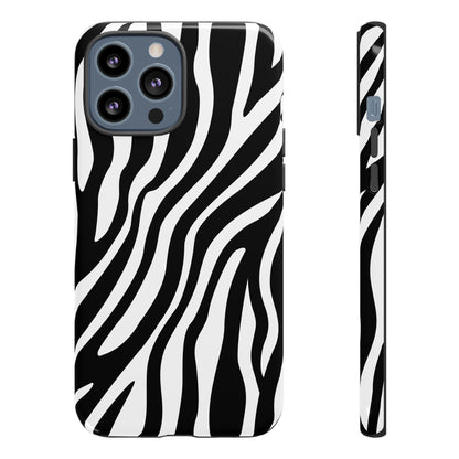 Zebra Print iPhone Case - Black White