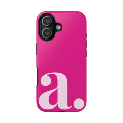 Custom Monogram Initial iPhone Case - Pink Shockproof Cover