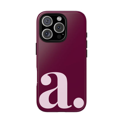 Personalized Monogram iPhone Case - Rich Burgundy Phone Cover