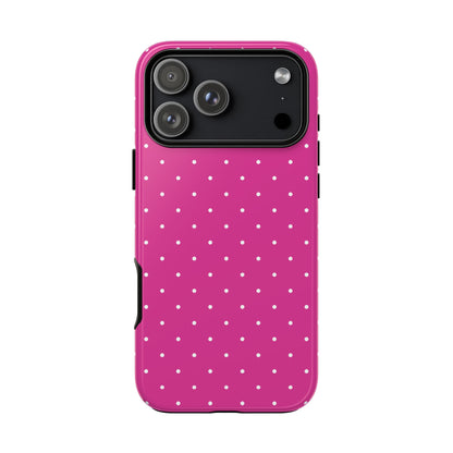 Fuchsia Pink Polka Dot iPhone Case for Women