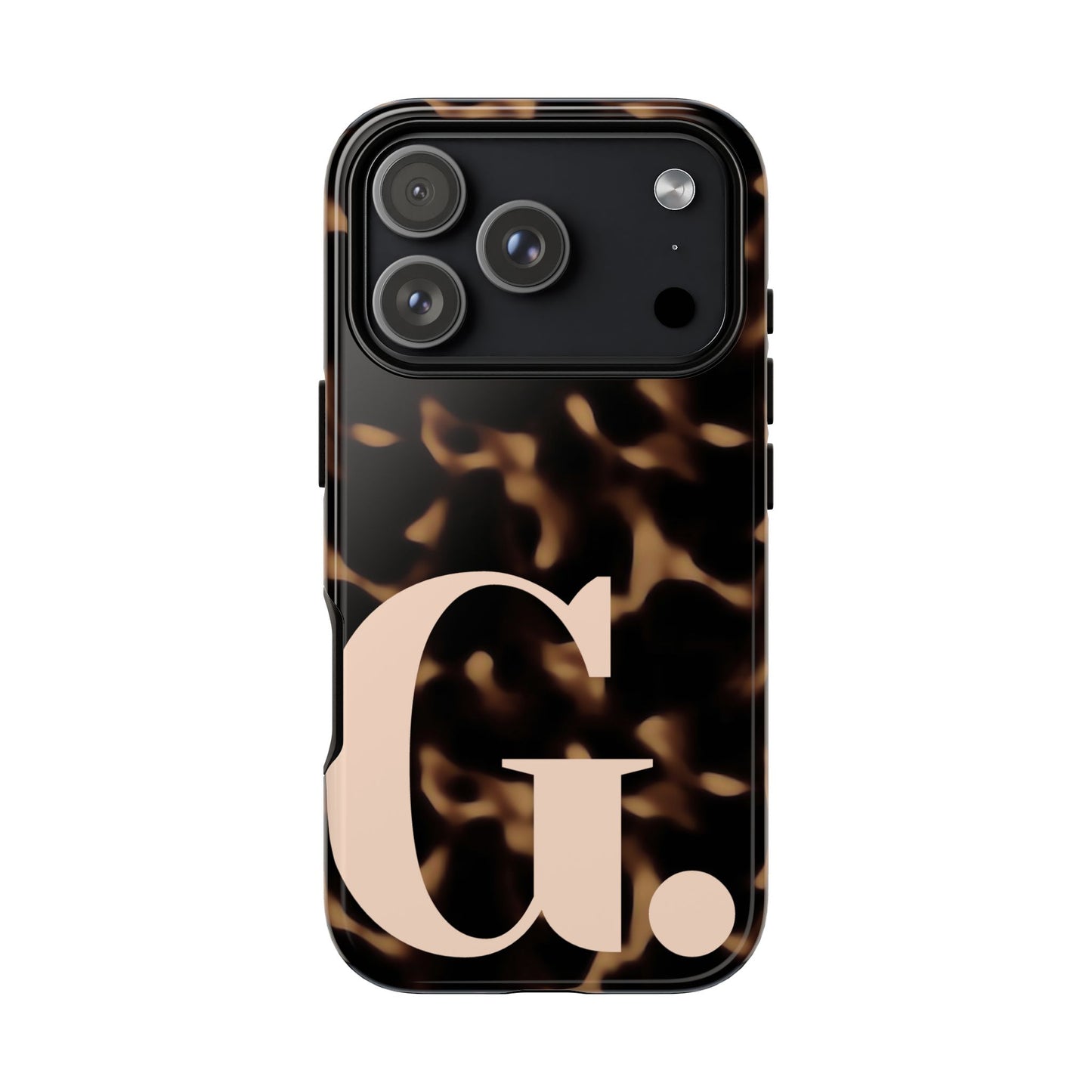 Custom Monogram Tortoise Shell iPhone Case - Golden Glam