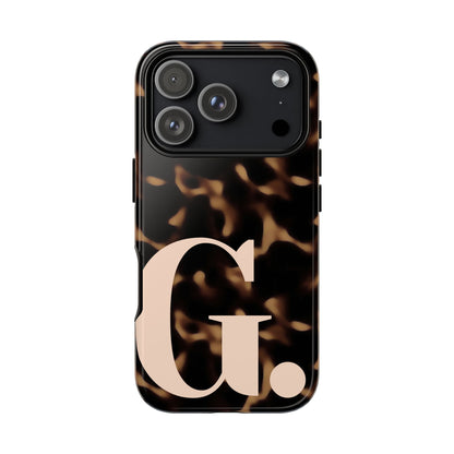 Custom Monogram Tortoise Shell iPhone Case - Golden Glam