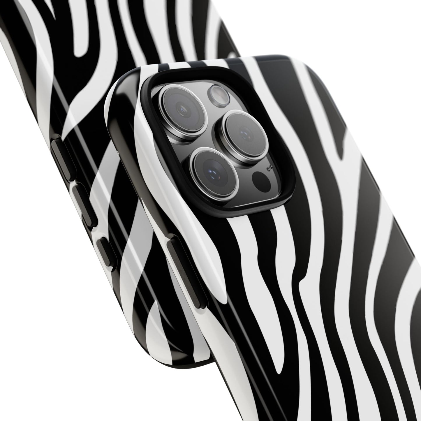 Zebra Print iPhone Case - Black White