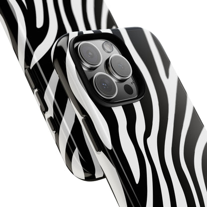 Zebra Print iPhone Case - Black White