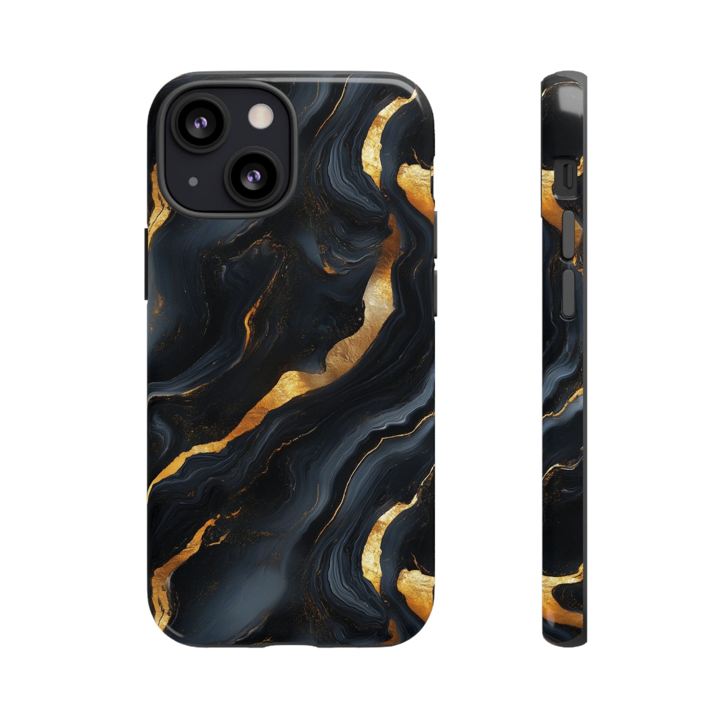 Elegant Black and Gold Marble iPhone Case