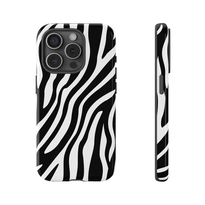 Zebra Print iPhone Case - Black White