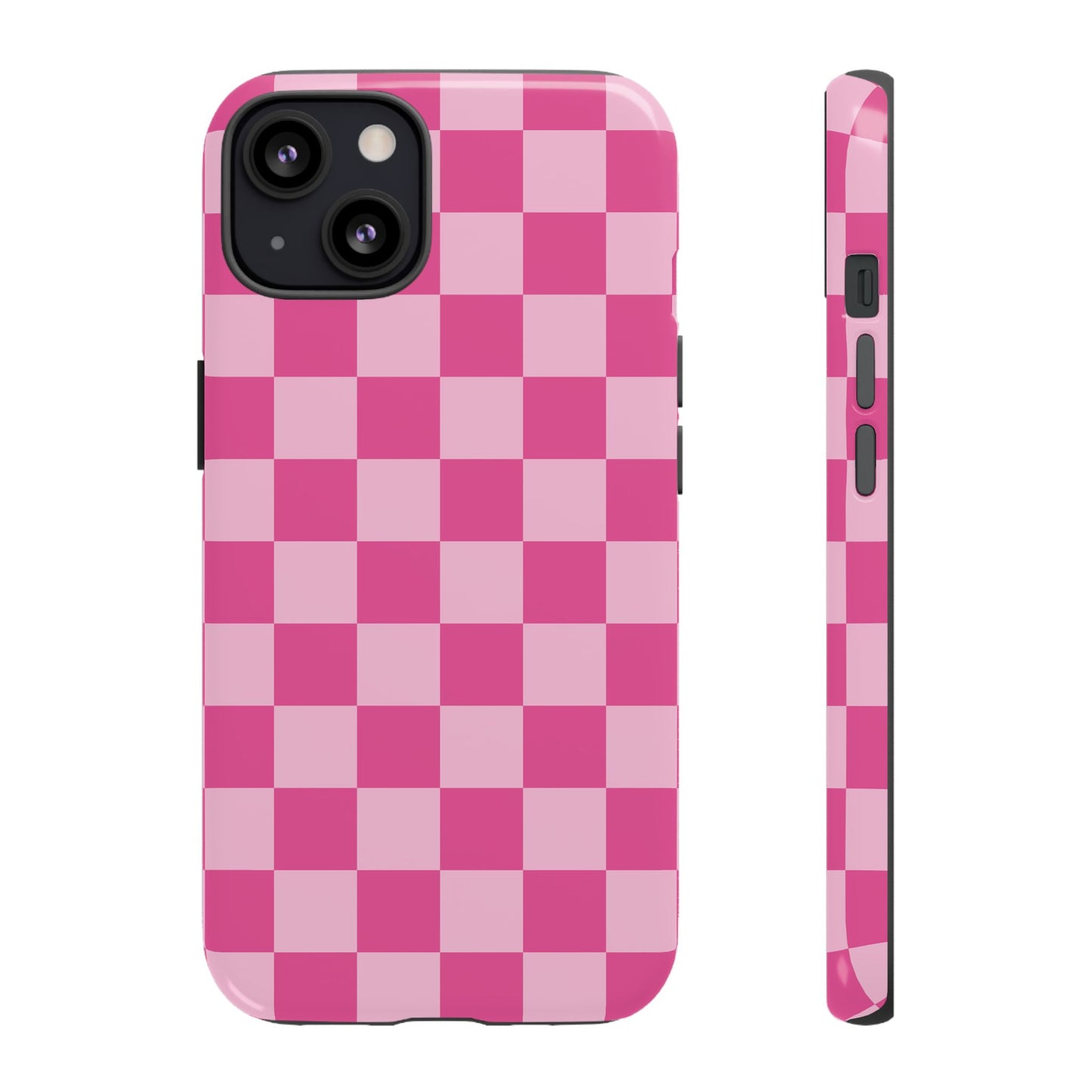 Hot Pink Checker Pattern iPhone Case for Girls