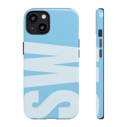 Custom Initial Monogram iPhone Case - Baby Blue