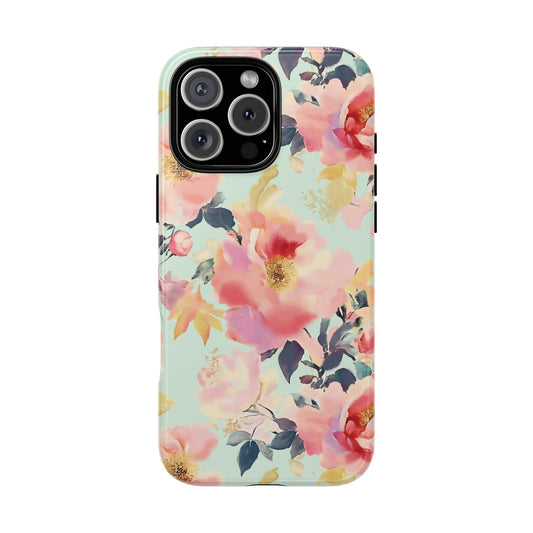 Vintage Floral iPhone Case - Watercolor Peonies