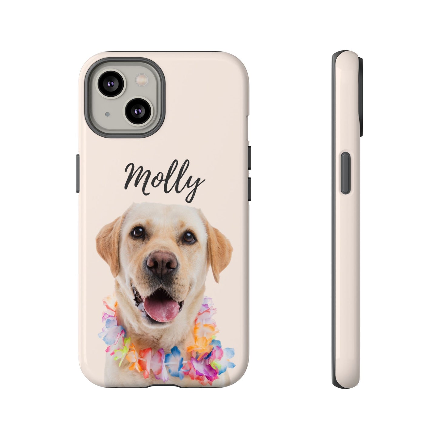 Custom Dog Photo Tough iPhone Case - Personalized Pet Name
