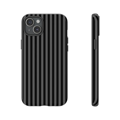 Obsidian Elegance - Striped Black iPhone Case