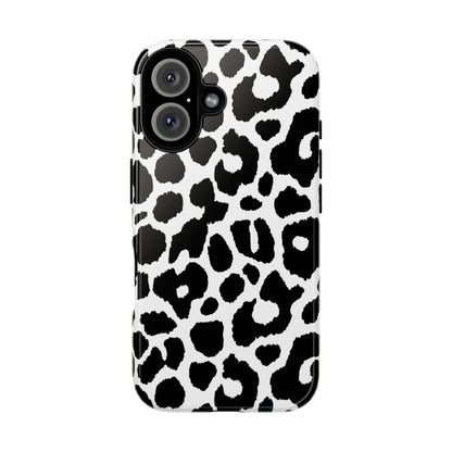 Black and White Leopard Print iPhone Case