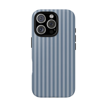 Blue Gray Striped iPhone Case - Minimalist Stripe Pattern