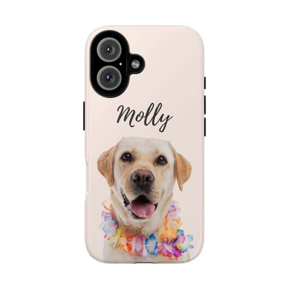 Custom Dog Photo Tough iPhone Case - Personalized Pet Name