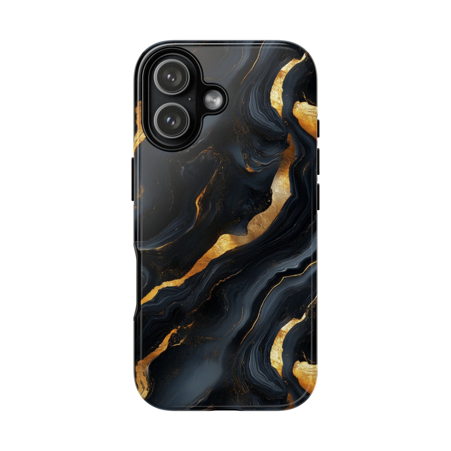 Elegant Black and Gold Marble iPhone Case