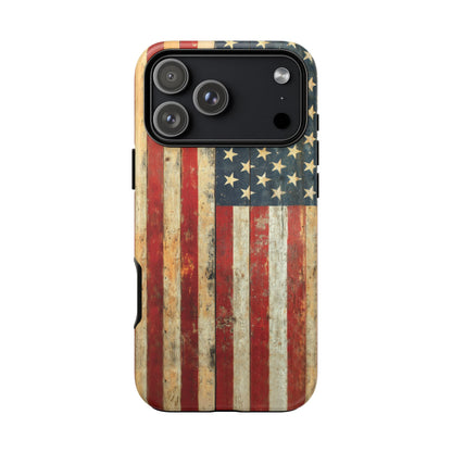 Vintage American Flag iPhone Case - Rustic USA Flag