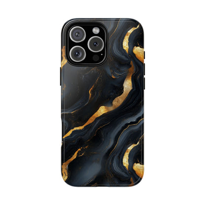 Elegant Black and Gold Marble iPhone Case