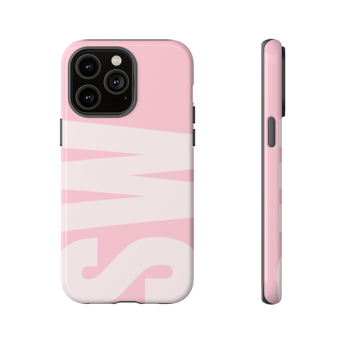 Millennial Pink Custom Initial Monogram iPhone Case - Shockproof