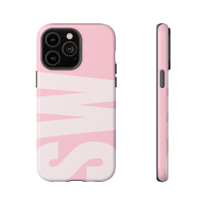 Millennial Pink Custom Initial Monogram iPhone Case - Shockproof