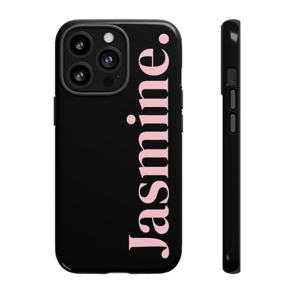Personalized Name Black iPhone Case - Custom Tough Cover