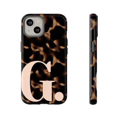 Custom Monogram Tortoise Shell iPhone Case - Golden Glam