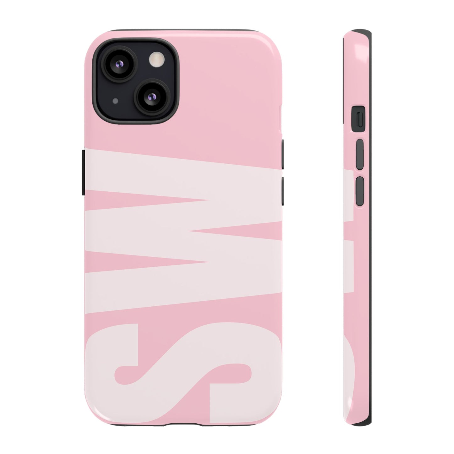 Millennial Pink Custom Initial Monogram iPhone Case - Shockproof