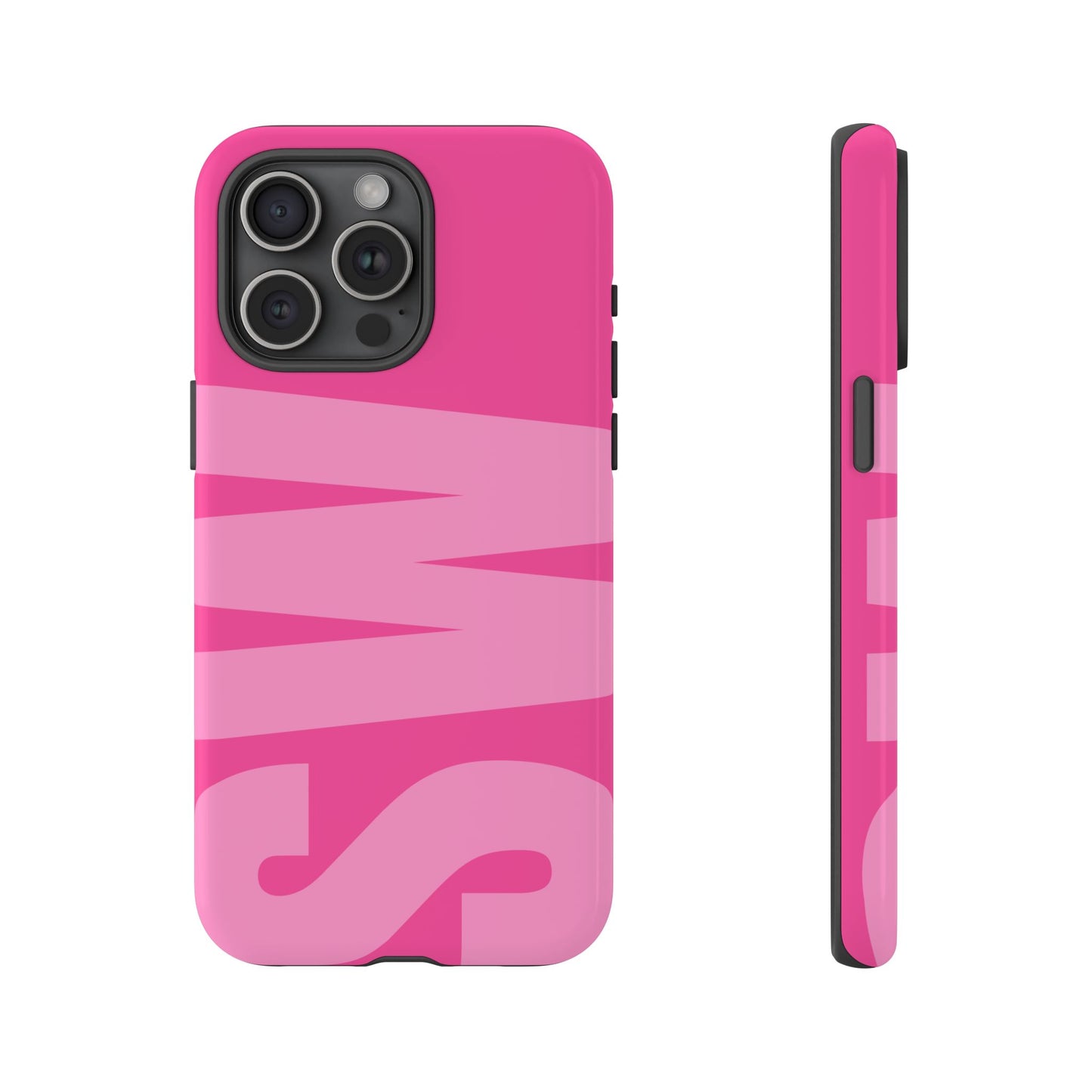 Hot Pink Personalized Monogram iPhone Case - Custom Initial Tough Cover