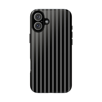 Obsidian Elegance - Striped Black iPhone Case