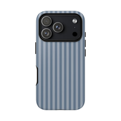 Blue Gray Striped iPhone Case - Minimalist Stripe Pattern