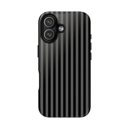 Obsidian Elegance - Striped Black iPhone Case