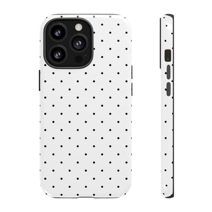 Minimalist Polka Dot iPhone Case - Black & White