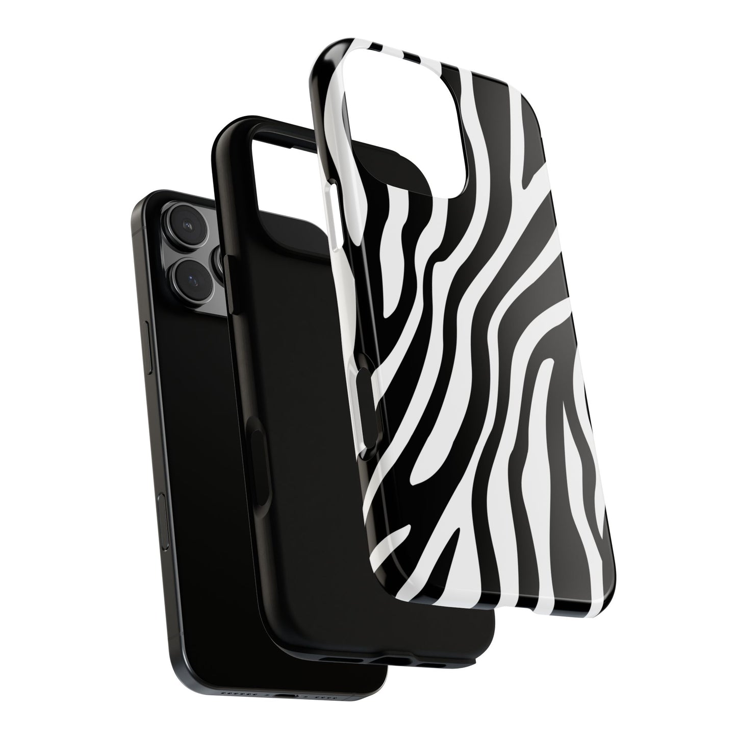 Zebra Print iPhone Case - Black White