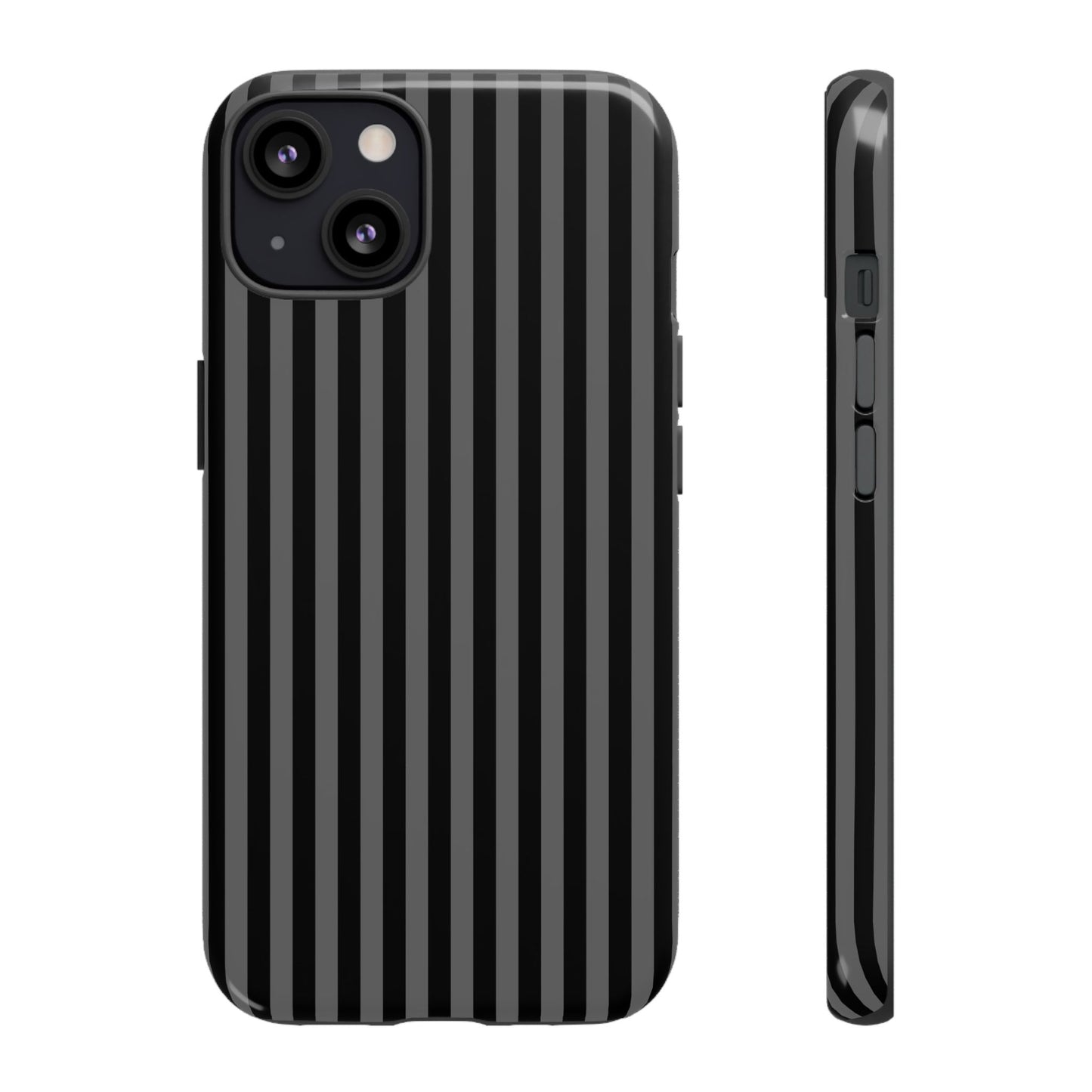 Obsidian Elegance - Striped Black iPhone Case