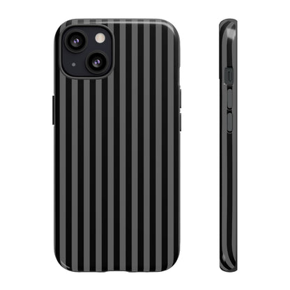Obsidian Elegance - Striped Black iPhone Case