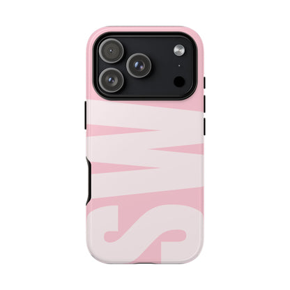 Millennial Pink Custom Initial Monogram iPhone Case - Shockproof