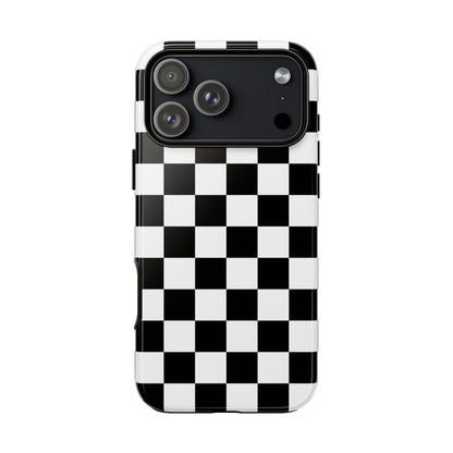 Black and White Checkered Pattern iPhone Case